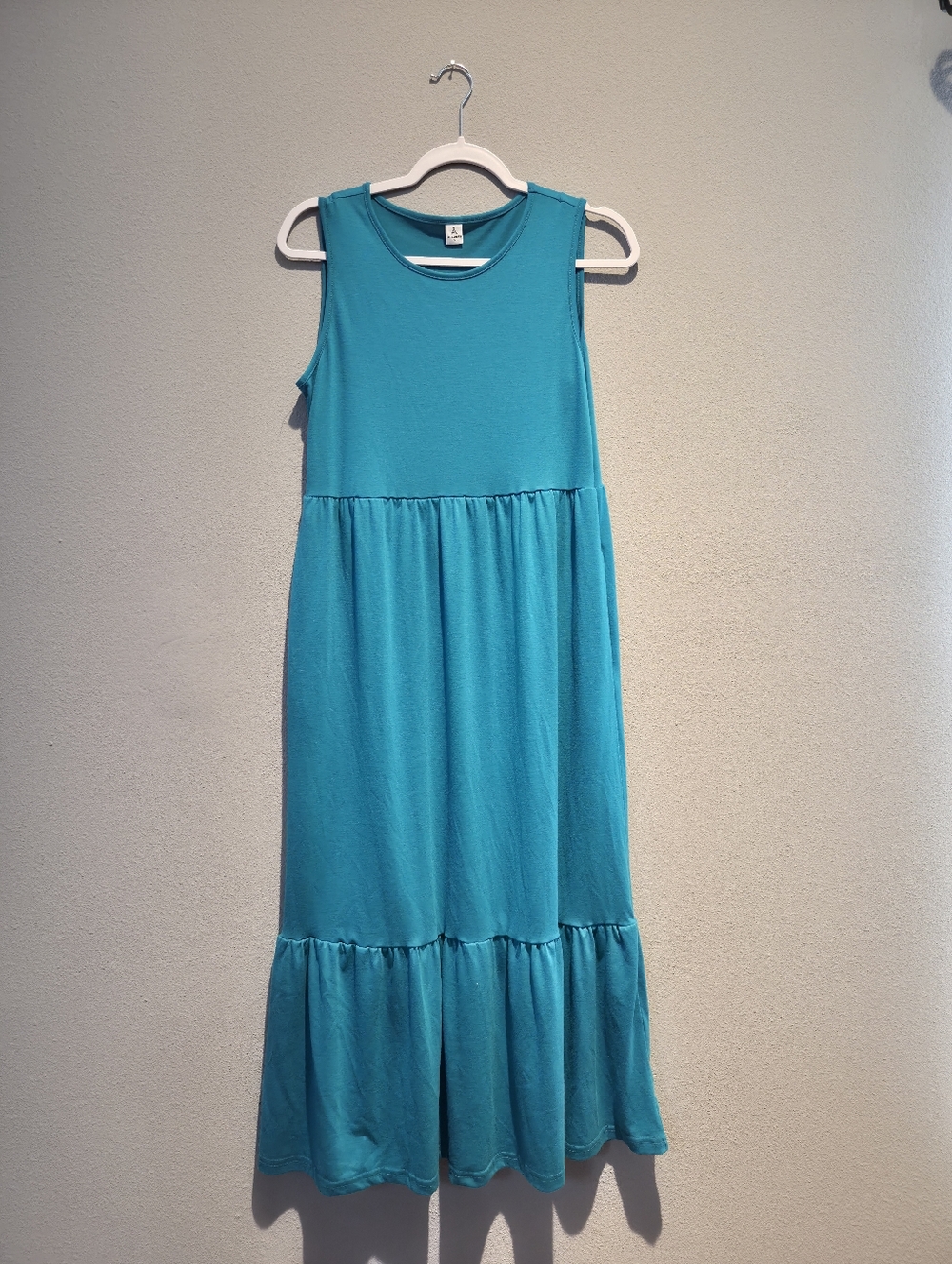 Sleeveless Teal Maxi Dress - Casual Summer Style